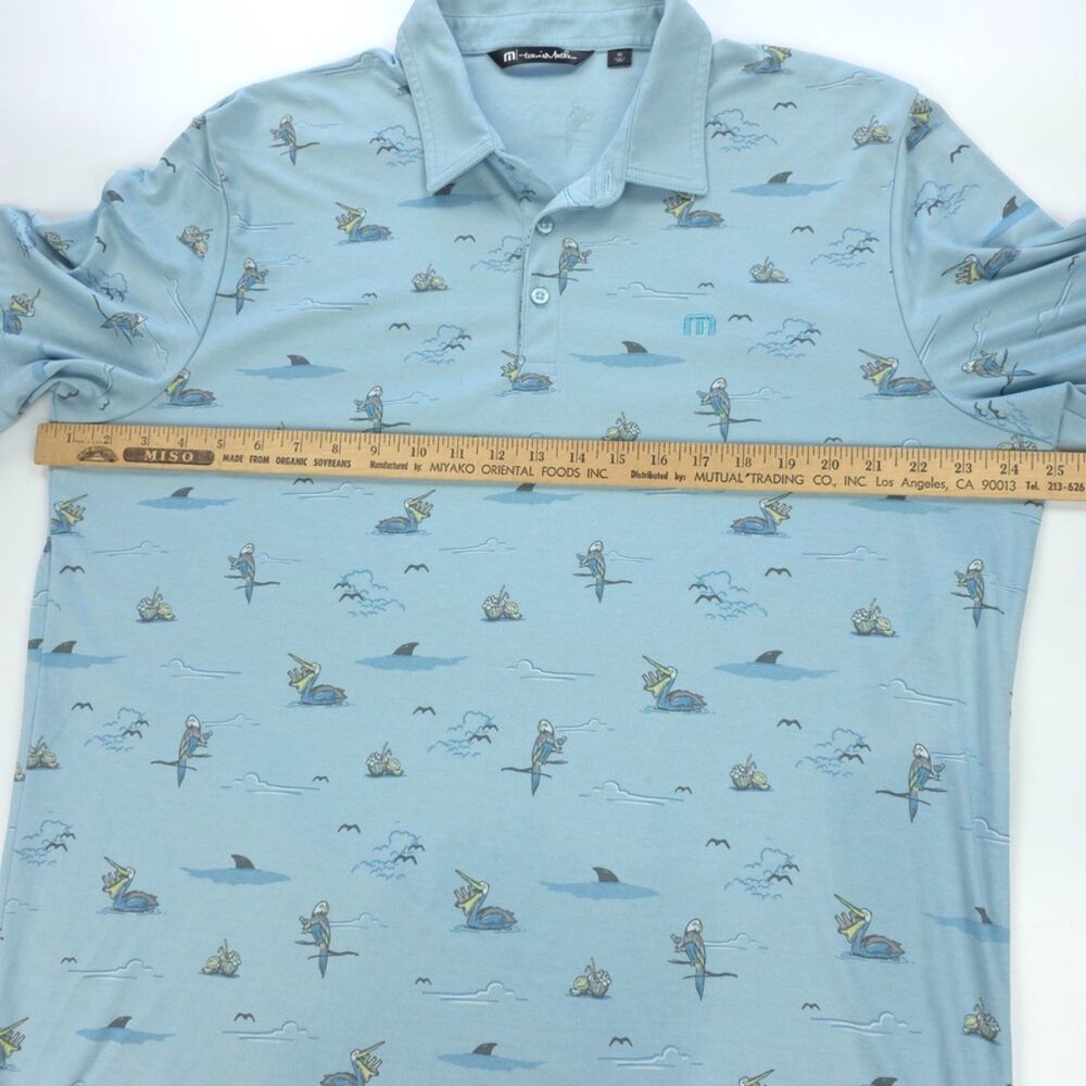 TRAVIS MATHEW Going Rogue Golf Polo Shirt Beer Bird Novelty Print Resort Casual - Picture 3 of 10